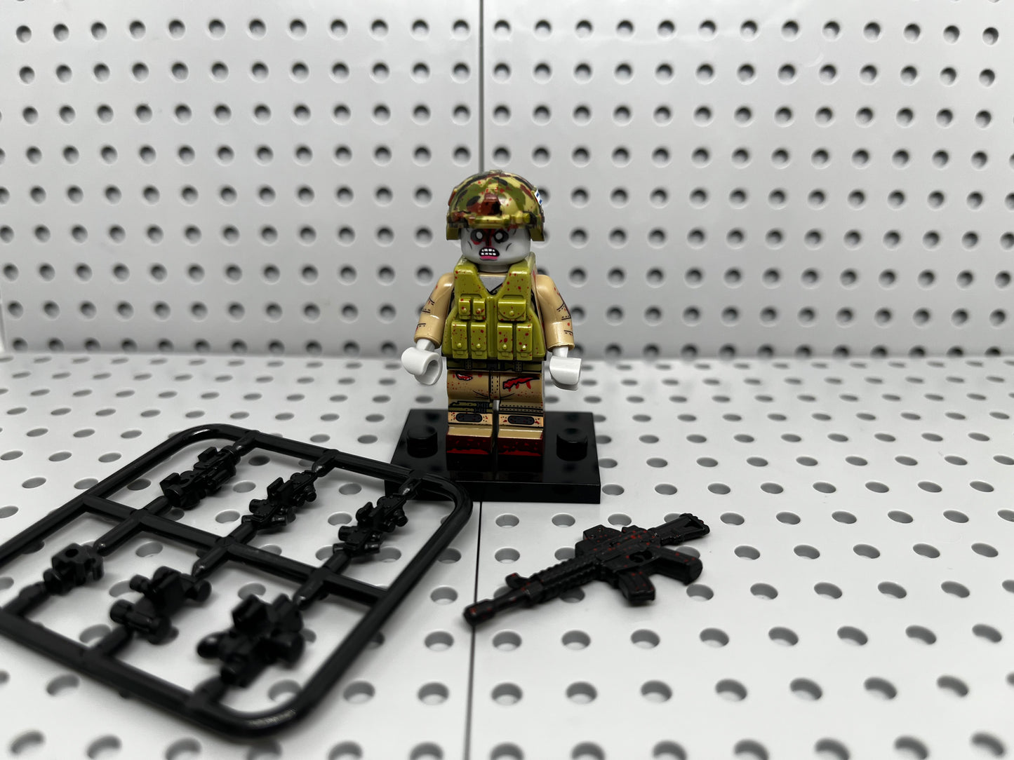 Zombie Soldier Custom Block-Style Figure
