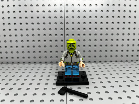 Green Zombie Custom Block-Style Figure