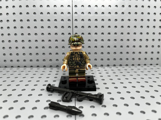 US Airborne Soldier Bazooka  Custom Block-Style Figure