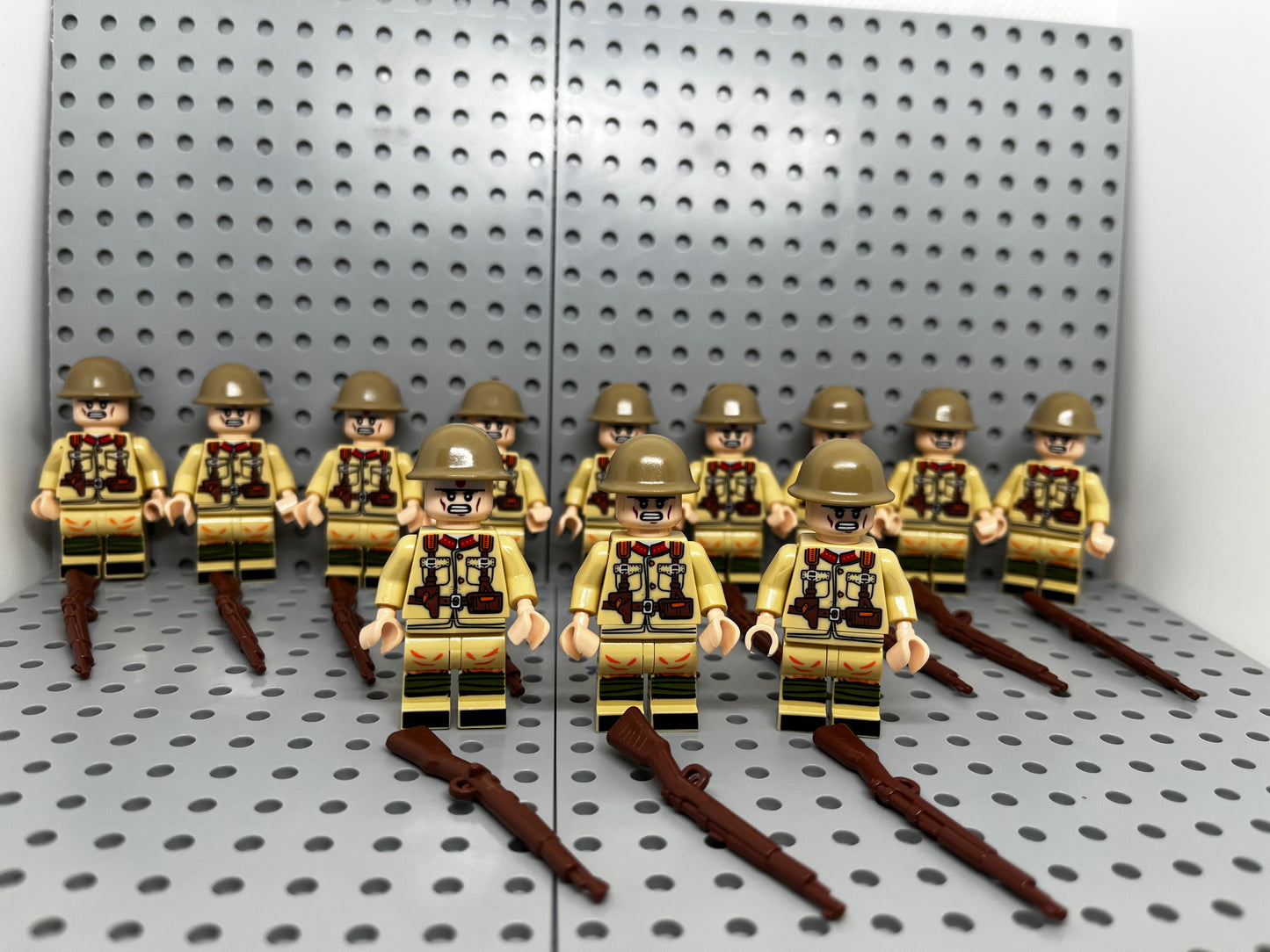 Japanese Rifleman Soldiers Custom Block-Style Figures 12 count