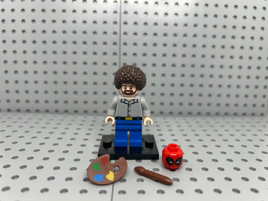 Bob Ross Custom Block-Style Figure