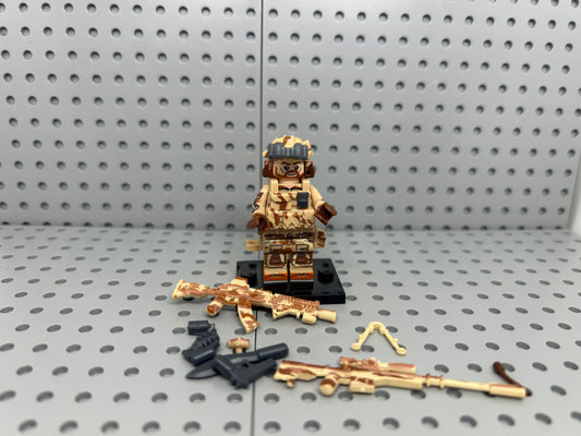 US Multicam Desert Soldier Custom Block-Style Figure