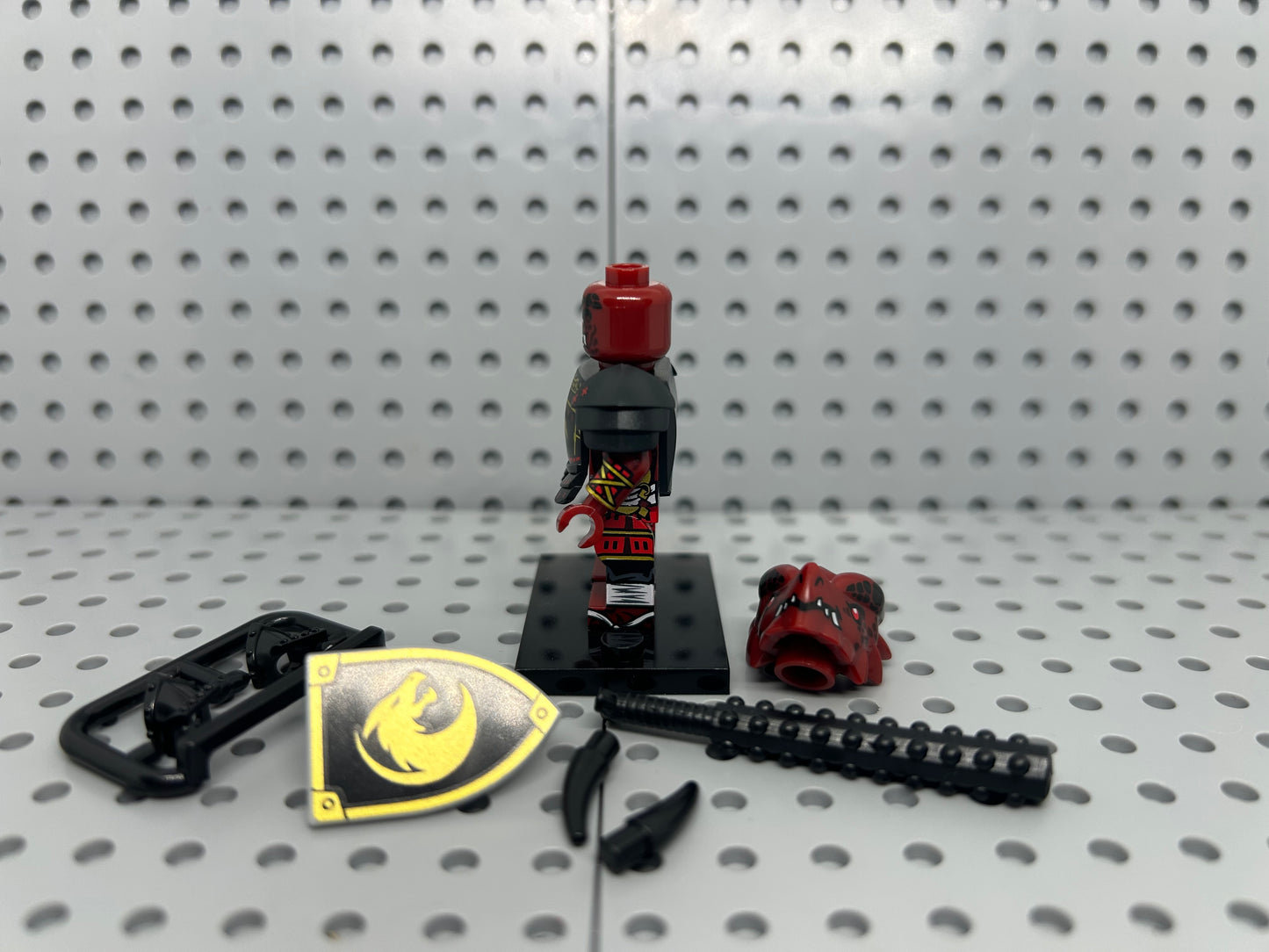 Red Dragon Warrior Custom Block-Style Figure