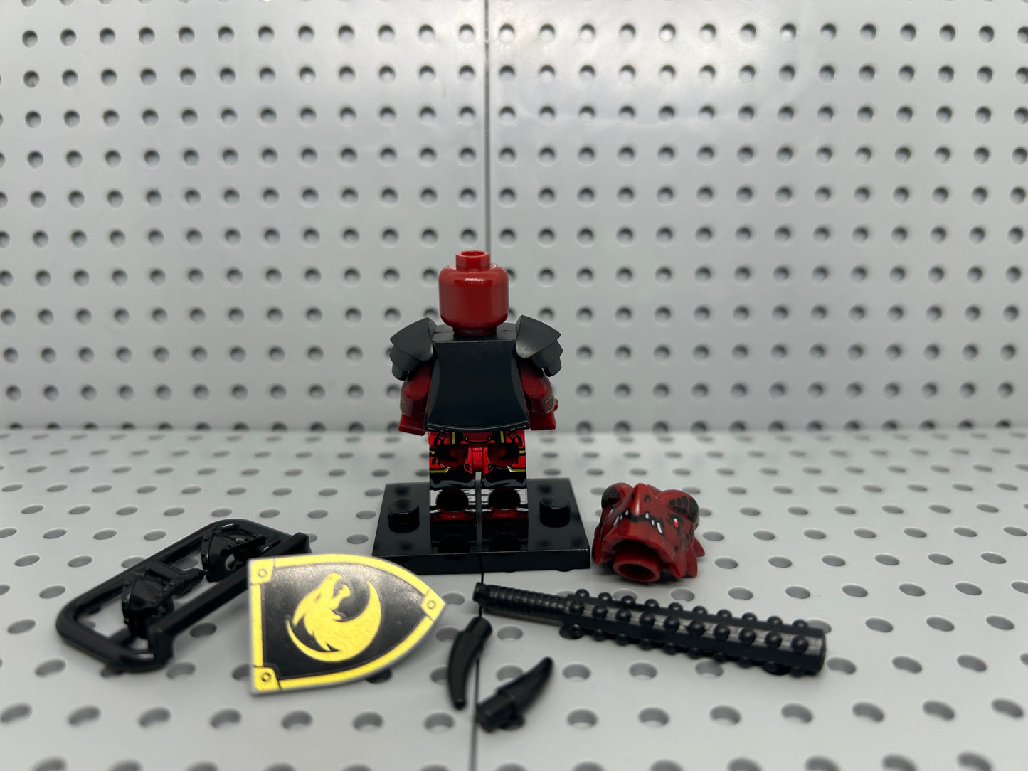 Red Dragon Warrior Custom Block-Style Figure