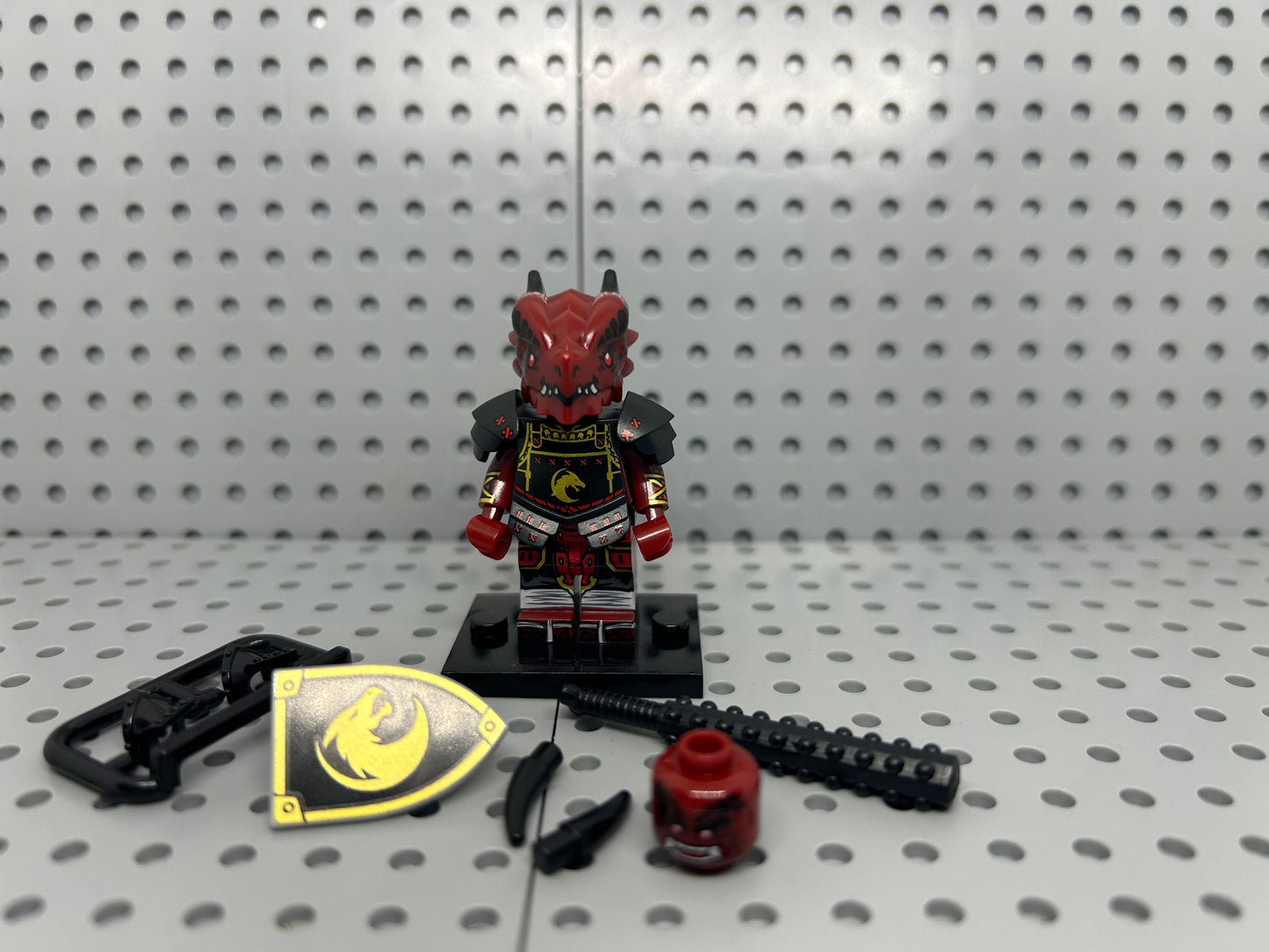 Red Dragon Warrior Custom Block-Style Figure