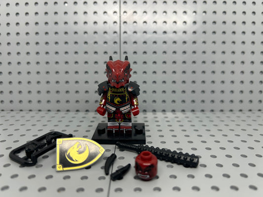 Red Dragon Warrior Custom Block-Style Figure