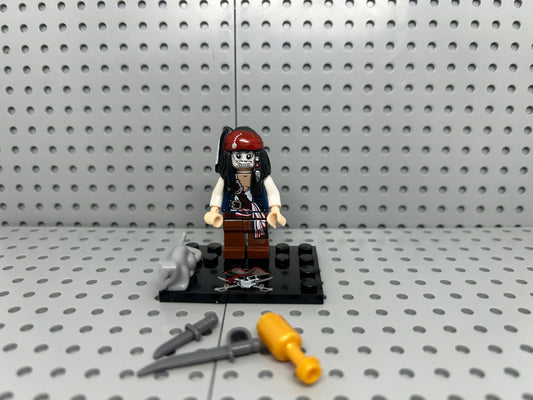 Cursed Skeleton Pirate Captain Custom Block-Style Figure