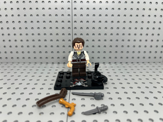 Young Pirate Swordsman Custom Block-Style Figure