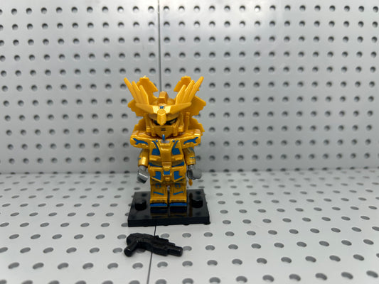 Golden Phoenix Battle Mech Custom Block-Style Figure